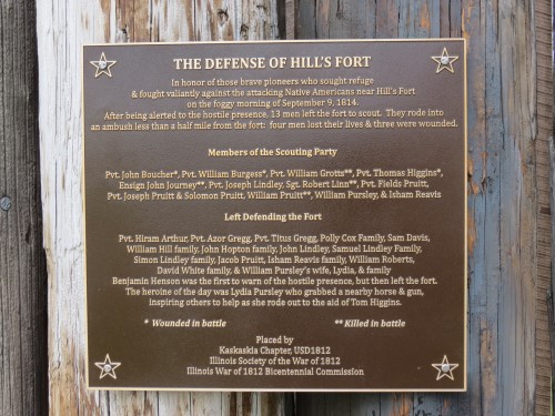 Plaque dedicated at Hill's Fort